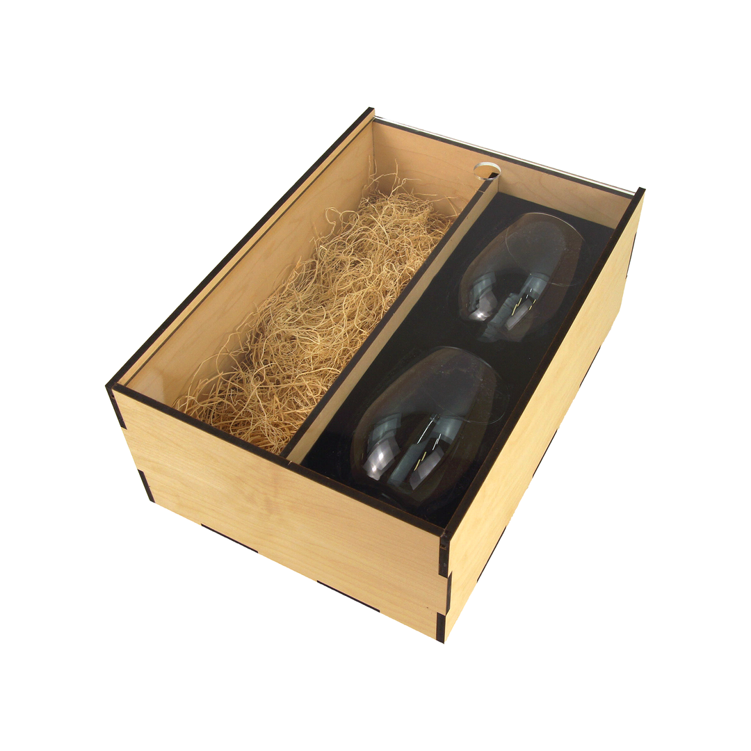 Maple Wine Glass and Bottle Gift Set