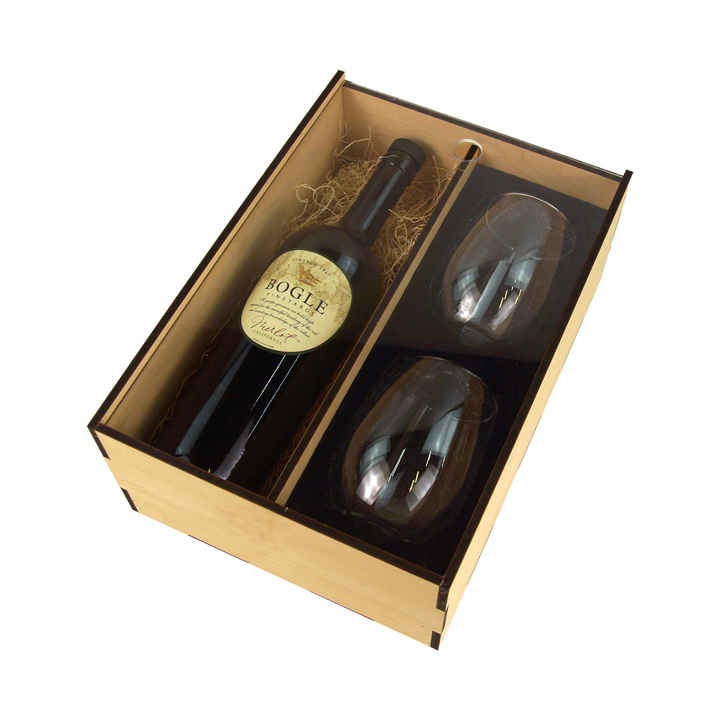 Maple Wine Glass and Bottle Gift Set