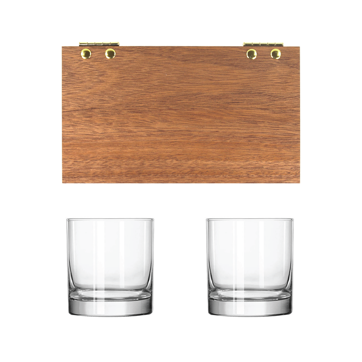 Mahogany Rocks Glass Gift Set