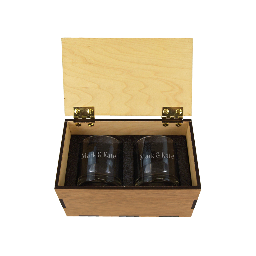 Mahogany Rocks Glass Gift Set