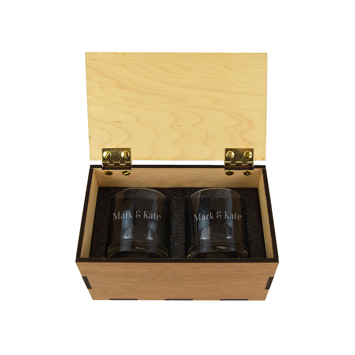 Mahogany Rocks Glass Gift Set