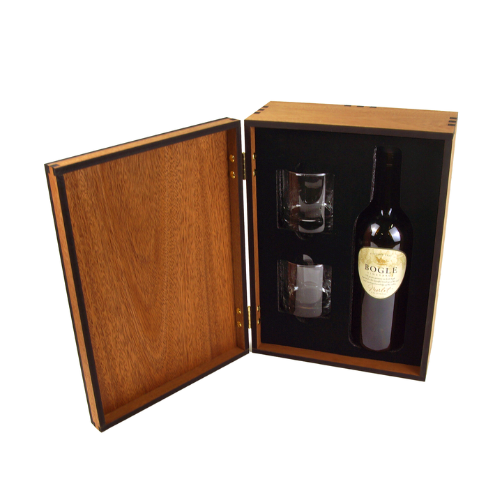 Mahogany Liquor and Rocks Glass Gift Set