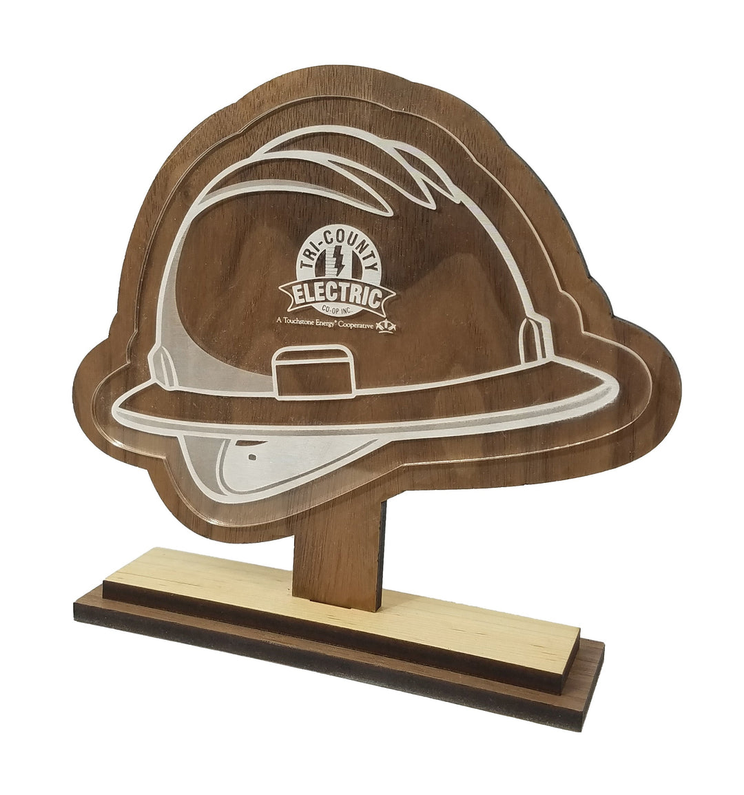 Maple and Walnut Custom Shaped Desk Plaque