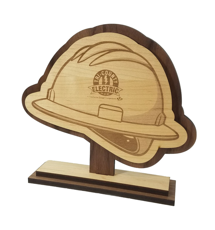 Maple and Walnut Custom Shaped Desk Plaque