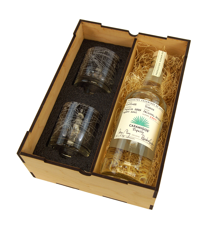 Liquor Bottle and Rocks Glasses Box Kit – Woodchuck Products