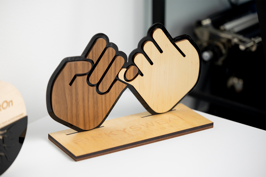 Walnut, Maple & Acrylic Handshake Award