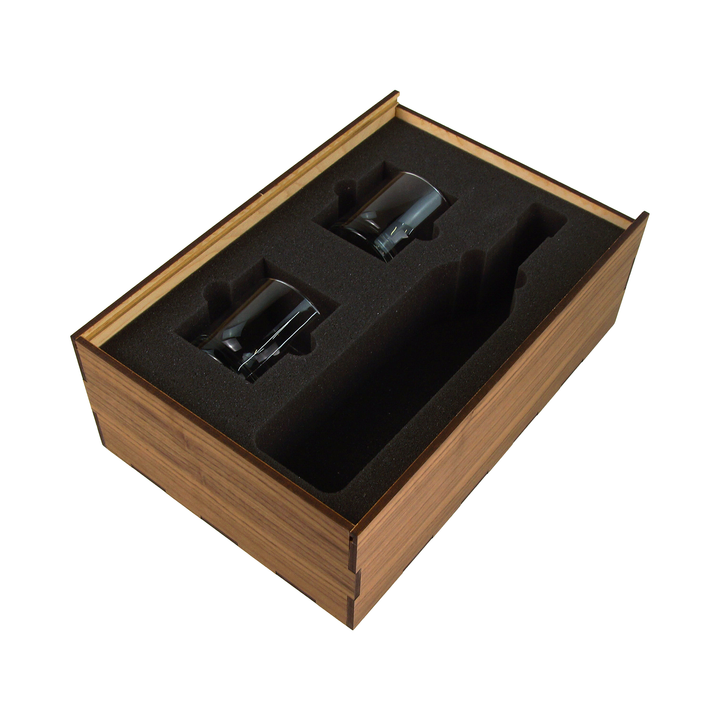 Walnut Slide Top Liquor Gift Set