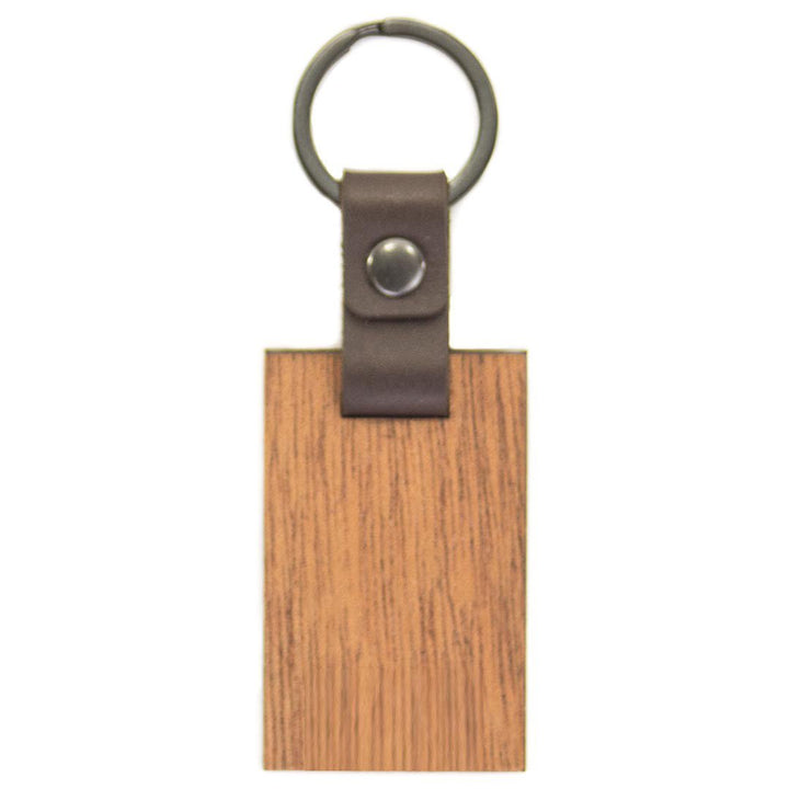 Blank Leather And Wood Keychain