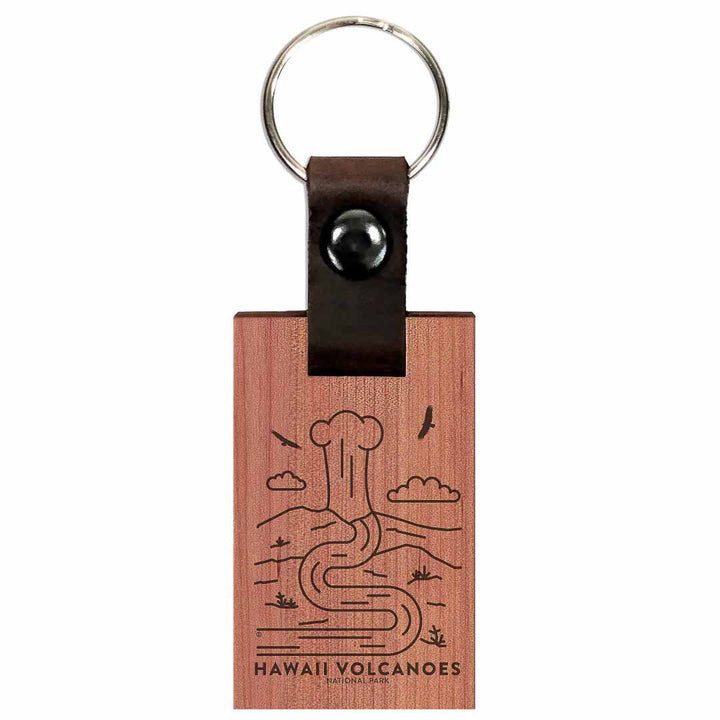 Hawaii Volcanoes National Park Wood Premium Key Chain